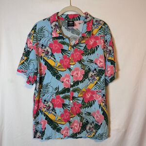 Batman Surf Hawaiian Shirt DC Comics Button Up Tropical Camp Shirt Mens Small
